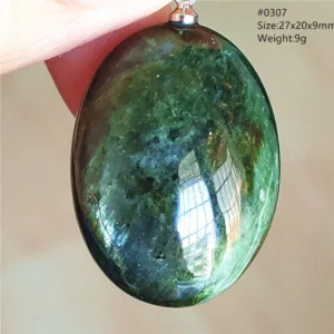 Natural Green Diopside Quartz Cat Eye Pendant - Image 10