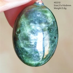 Natural Green Diopside Quartz Cat Eye Pendant - Image 9