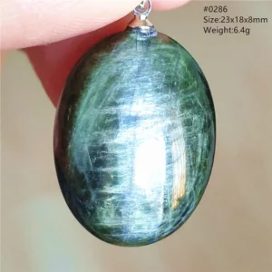 Natural Green Diopside Quartz Cat Eye Pendant - Image 27
