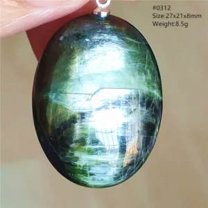 Natural Green Diopside Quartz Cat Eye Pendant - Image 7