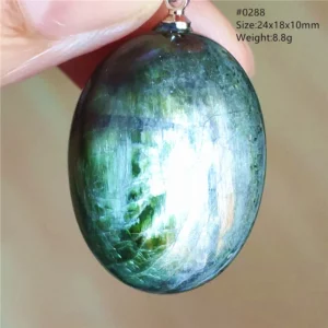 Natural Green Diopside Quartz Cat Eye Pendant - Image 26