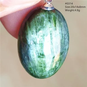Natural Green Diopside Quartz Cat Eye Pendant - Image 12