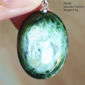 Natural Green Diopside Quartz Cat Eye Pendant - Image 28