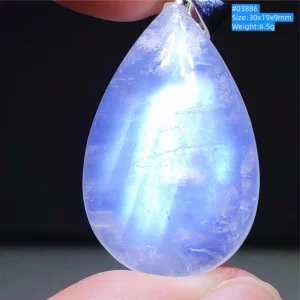 Natural Moonstone Oval Pendant, 925 Silver Necklace - Image 29