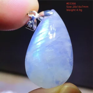 Natural Moonstone Oval Pendant, 925 Silver Necklace - Image 47