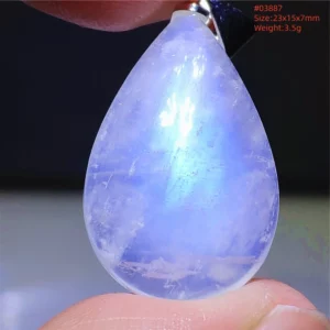 Natural Moonstone Oval Pendant, 925 Silver Necklace - Image 30