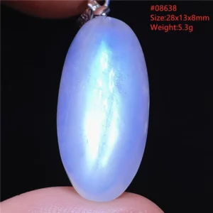 Natural Moonstone Oval Pendant, 925 Silver Necklace - Image 12