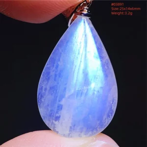 Natural Moonstone Oval Pendant, 925 Silver Necklace - Image 24
