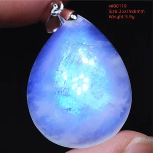 Natural Moonstone Oval Pendant, 925 Silver Necklace - Image 26