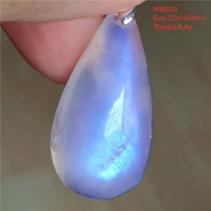 Natural Moonstone Oval Pendant, 925 Silver Necklace - Image 3