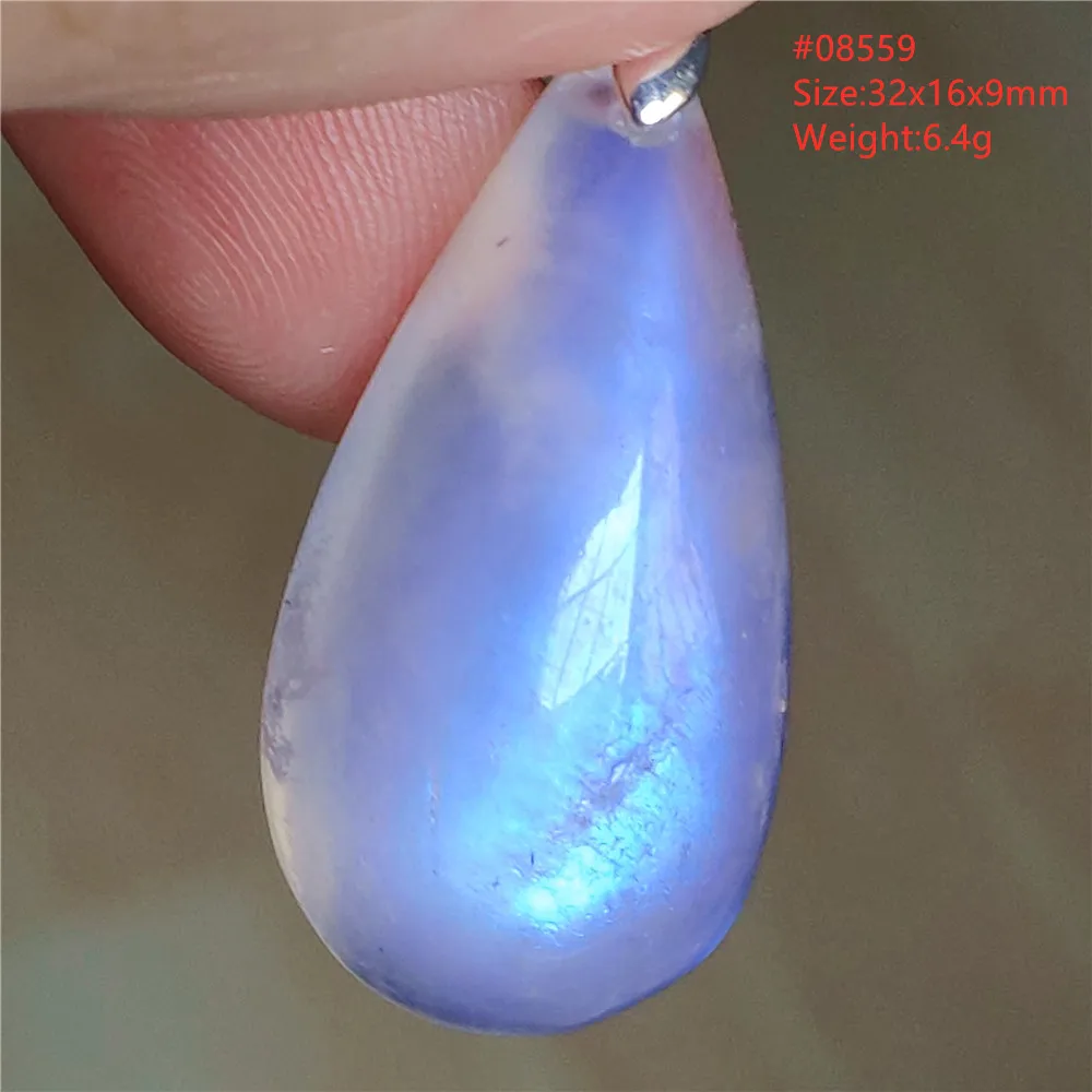Natural Moonstone Oval Pendant, 925 Silver Necklace