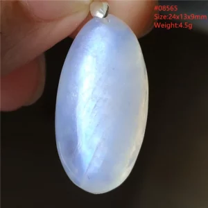 Natural Moonstone Oval Pendant, 925 Silver Necklace - Image 45
