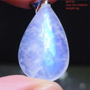 Natural Moonstone Oval Pendant, 925 Silver Necklace - Image 13