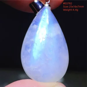 Natural Moonstone Oval Pendant, 925 Silver Necklace - Image 11