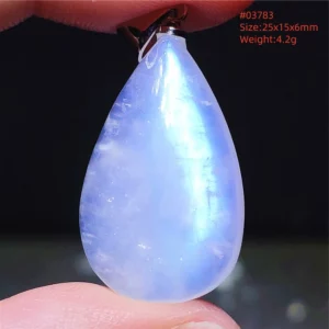 Natural Moonstone Oval Pendant, 925 Silver Necklace - Image 8
