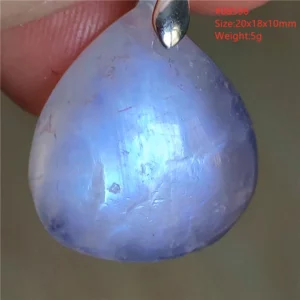Natural Moonstone Oval Pendant, 925 Silver Necklace - Image 9