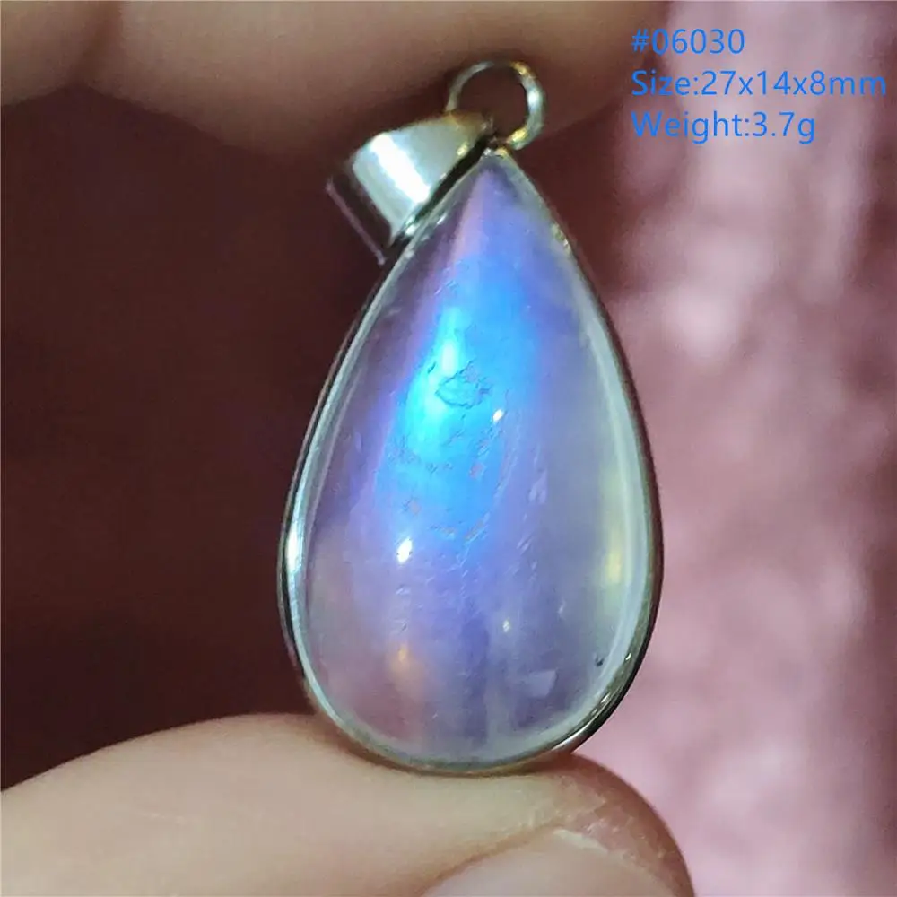 Natural Moonstone Oval Pendant in 925 Silver