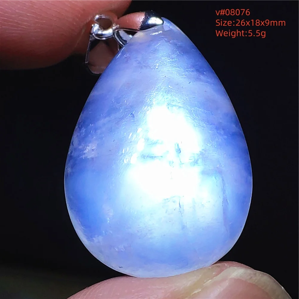 Natural Moonstone Oval Pendant in 925 Silver