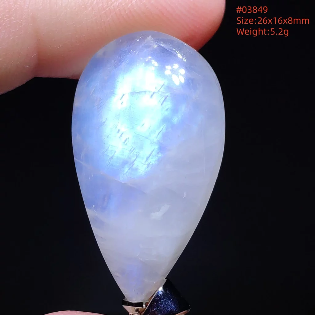 Natural Moonstone Oval Pendant in 925 Silver