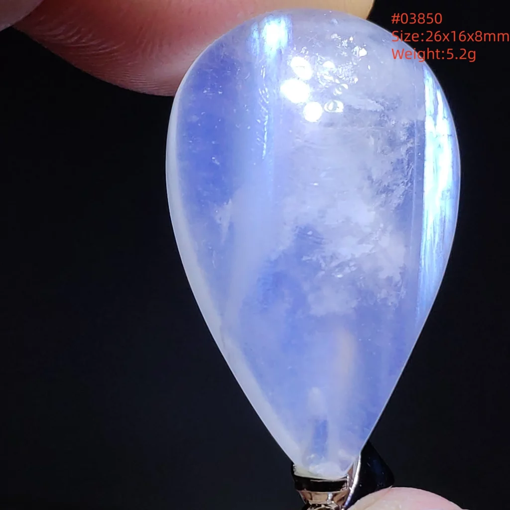 Natural Moonstone Oval Pendant in 925 Silver