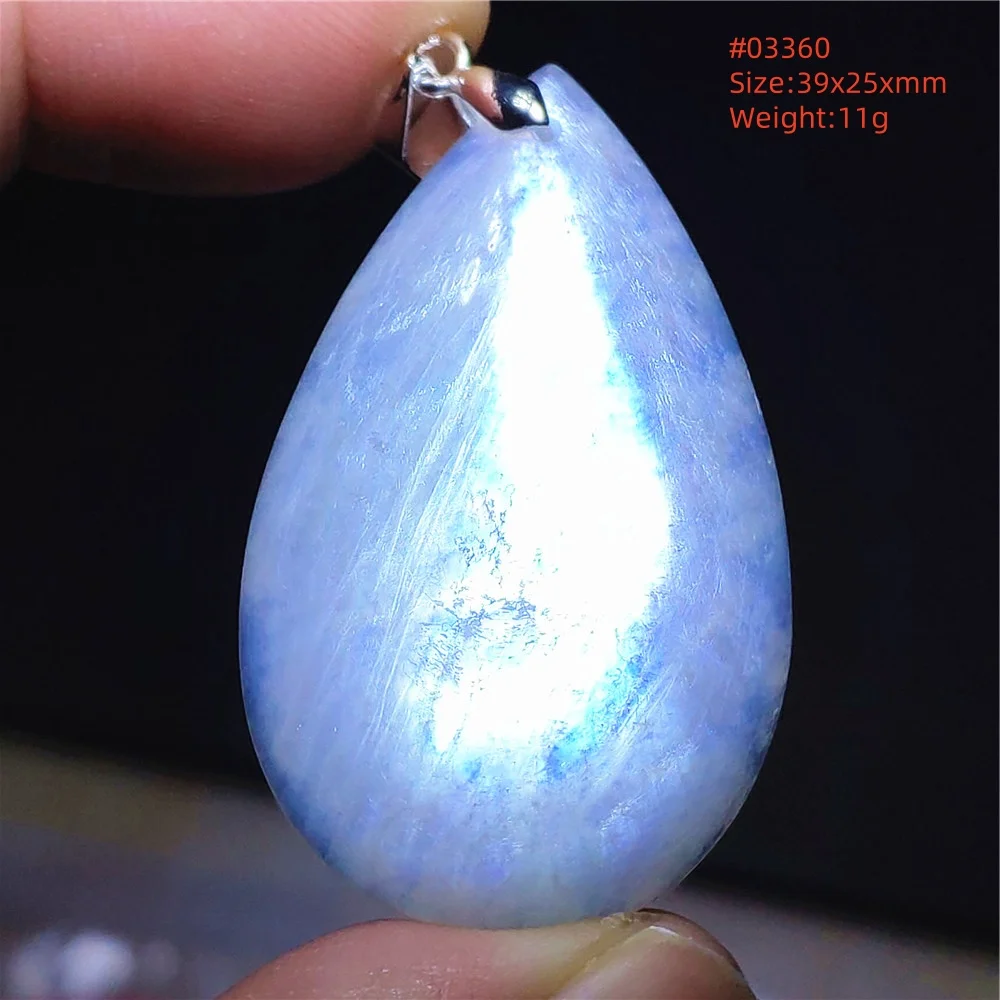 Natural Moonstone Oval Pendant in 925 Silver