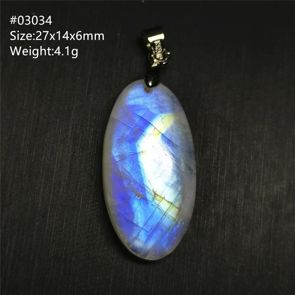 Natural Moonstone Oval Pendant in 925 Silver