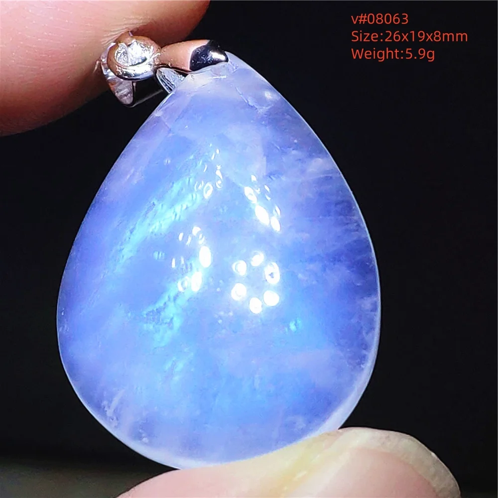 Natural Moonstone Oval Pendant in 925 Silver