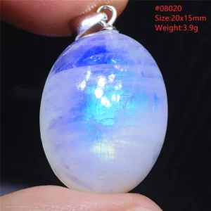 Natural Moonstone Oval Pendant in 925 Silver - Image 1