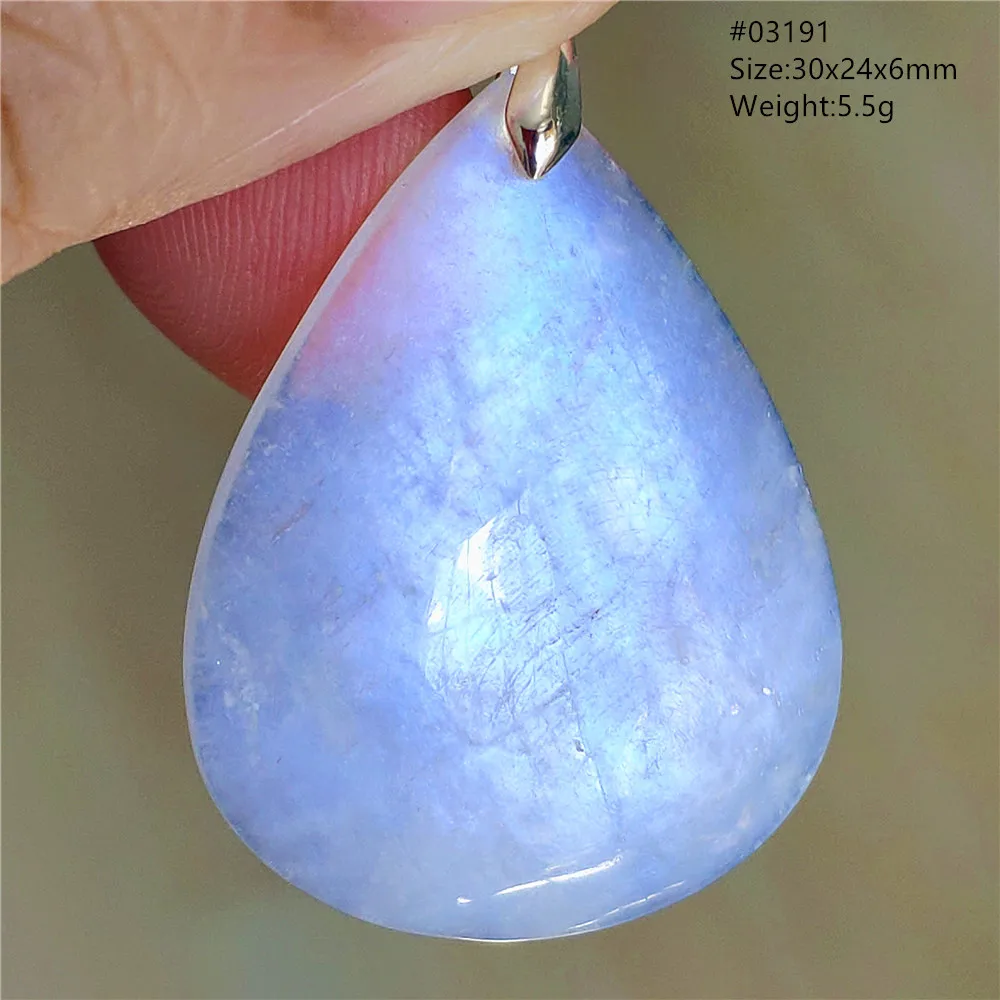 Natural Moonstone Oval Pendant in 925 Silver