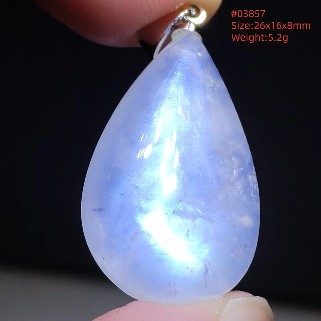 Natural Moonstone Oval Pendant in 925 Silver