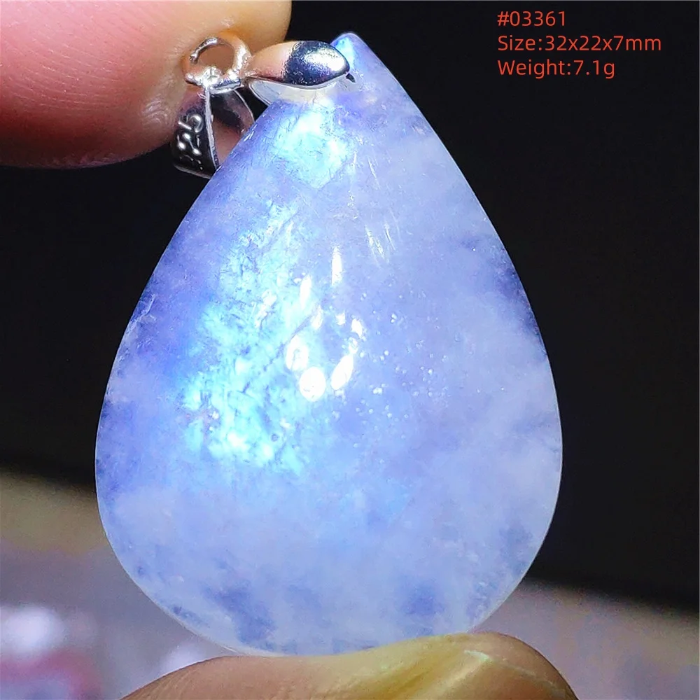 Natural Moonstone Oval Pendant in 925 Silver