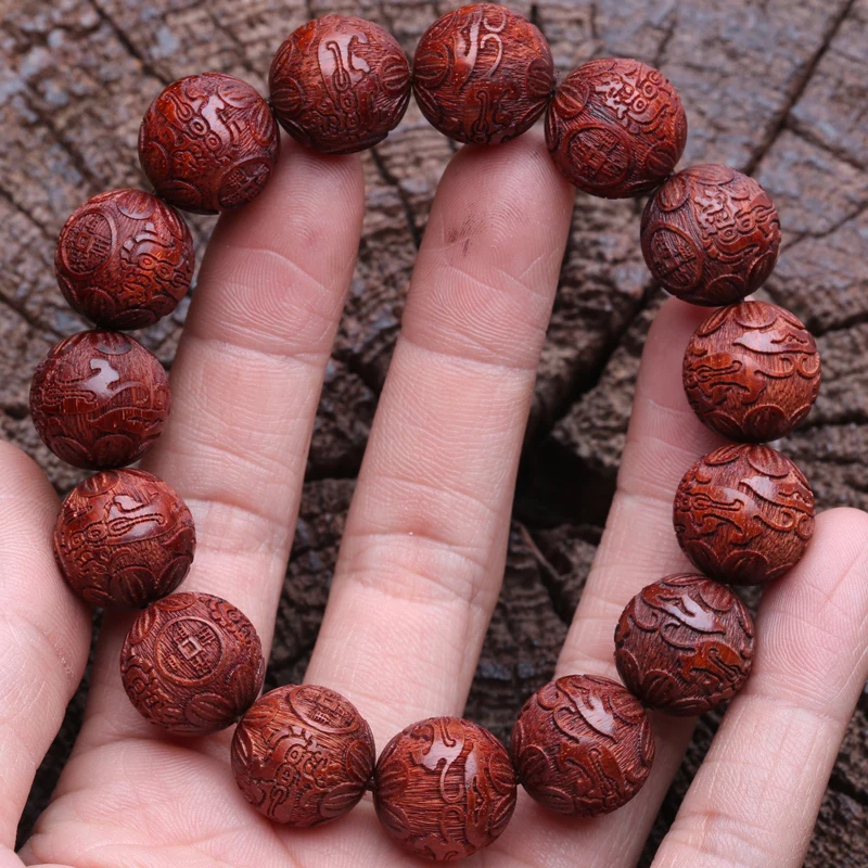 Natural Multicolor Wooden Bracelet for Men, 20mm Elastic