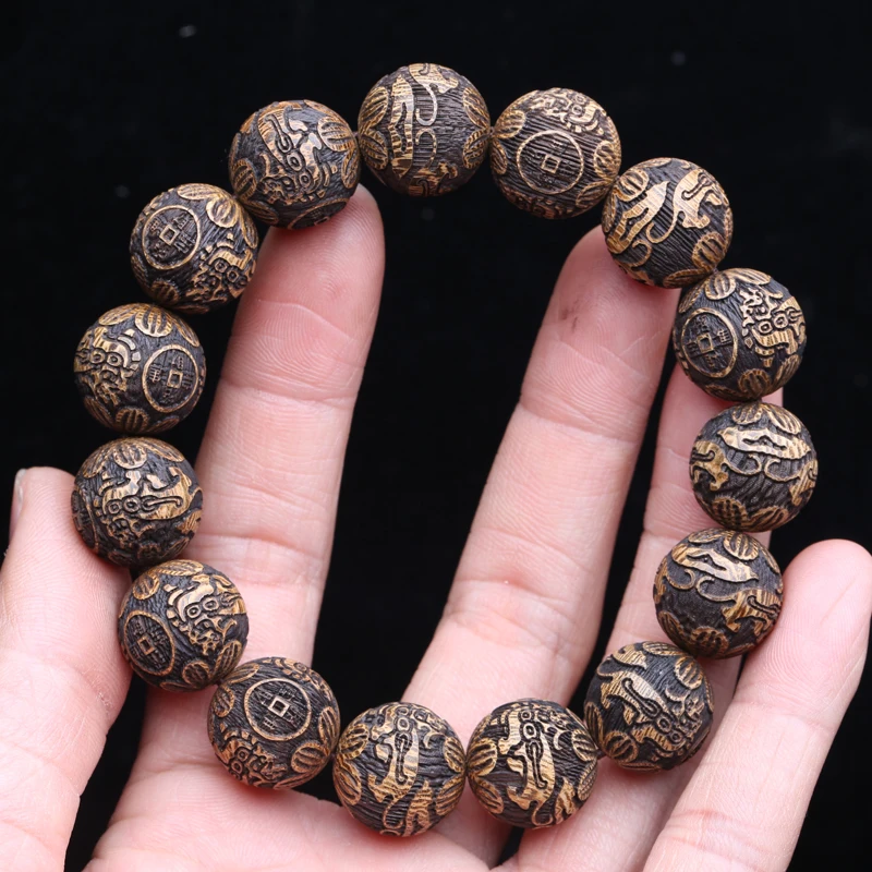 Natural Multicolor Wooden Bracelet for Men, 20mm Elastic