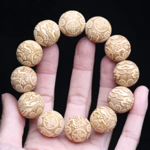 Natural Multicolor Wooden Bracelet for Men, 20mm Elastic - Image 4