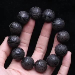 Natural Multicolor Wooden Bracelet for Men, 20mm Elastic - Image 3