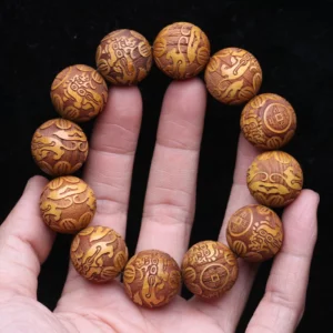 Natural Multicolor Wooden Bracelet for Men, 20mm Elastic - Image 5
