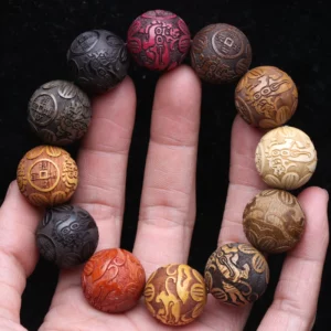 Natural Multicolor Wooden Bracelet for Men, 20mm Elastic - Image 1