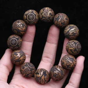 Natural Multicolor Wooden Bracelet for Men, 20mm Elastic - Image 13