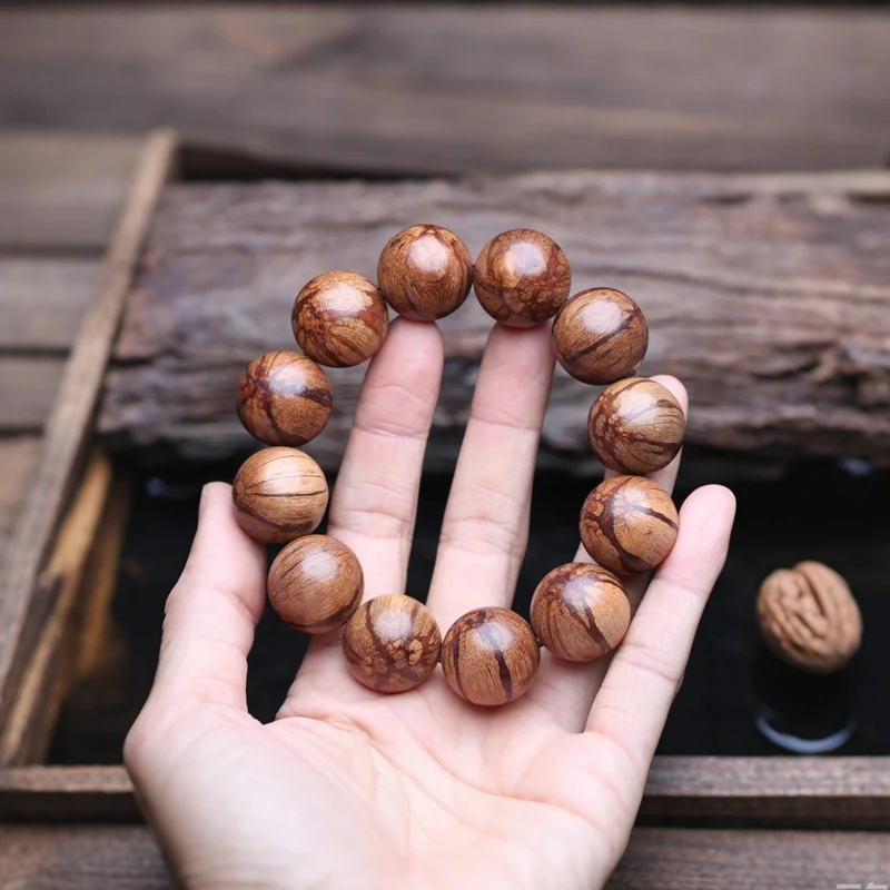 Natural Rosewood Beaded Bracelet, 20mm Meditation
