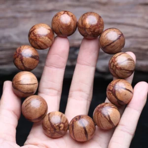 Natural Rosewood Beaded Bracelet, 20mm Meditation - Image 7