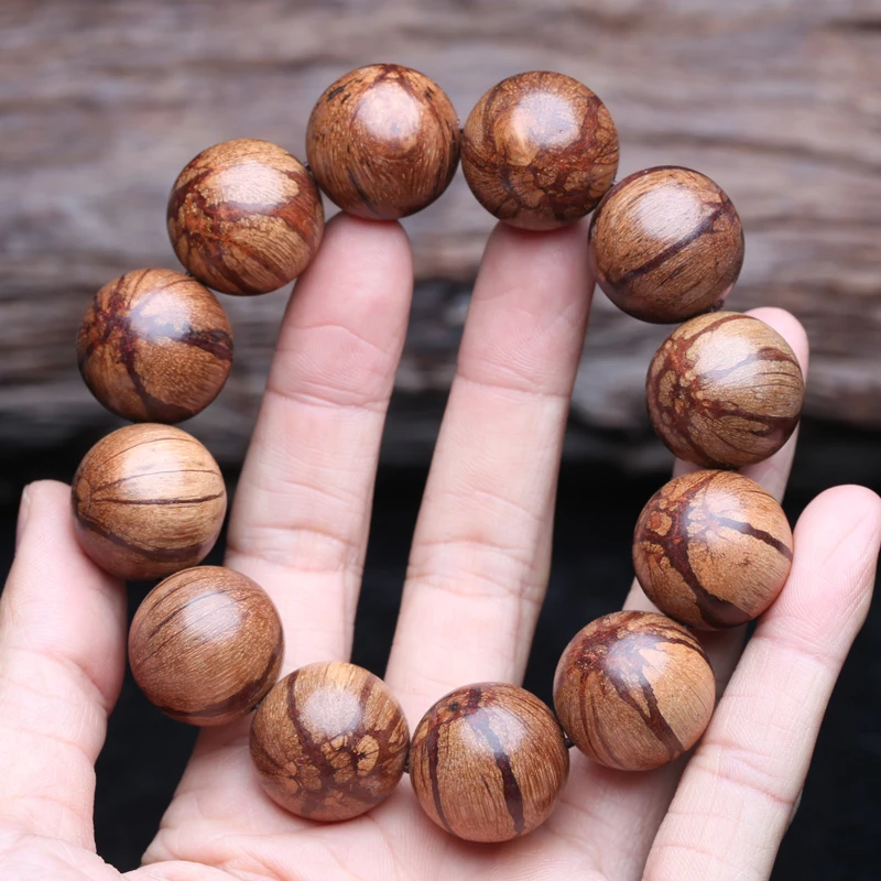 Natural Rosewood Beaded Bracelet, 20mm Meditation