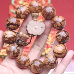 Natural Rosewood Beaded Bracelet, 20mm Meditation - Image 4