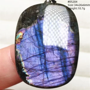 Rainbow Flash Purple Labradorite Pendant Necklace - Image 55