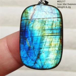 Rainbow Flash Purple Labradorite Pendant Necklace - Image 15