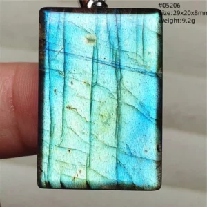 Rainbow Flash Purple Labradorite Pendant Necklace - Image 53