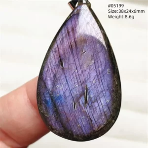 Rainbow Flash Purple Labradorite Pendant Necklace - Image 50