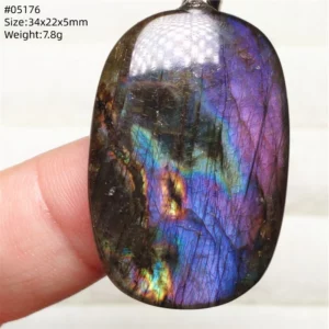 Rainbow Flash Purple Labradorite Pendant Necklace - Image 26
