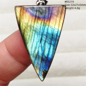 Rainbow Flash Purple Labradorite Pendant Necklace - Image 21