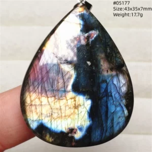 Rainbow Flash Purple Labradorite Pendant Necklace - Image 23