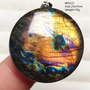 Rainbow Flash Purple Labradorite Pendant Necklace - Image 19
